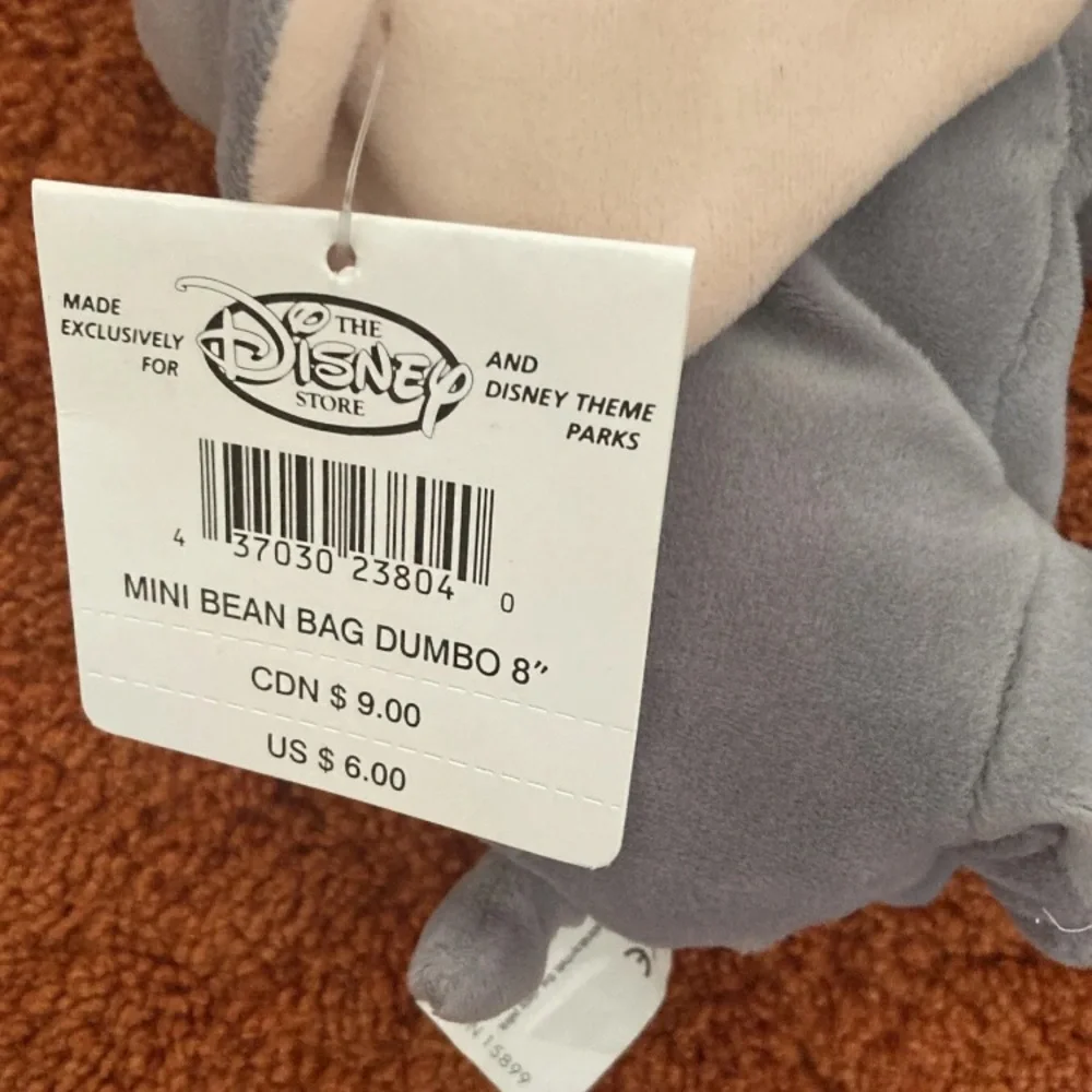 Disney Store Dumbo Flying Elephant About 8” Bean Bag Plush Animal Toy With Tag. - Picture 10 of 11